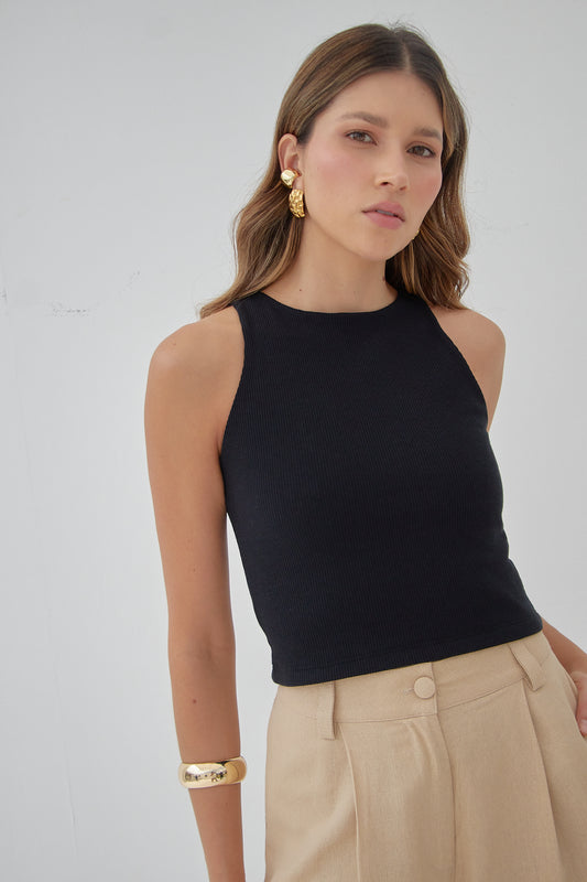 Top Amelia Rib - Negro