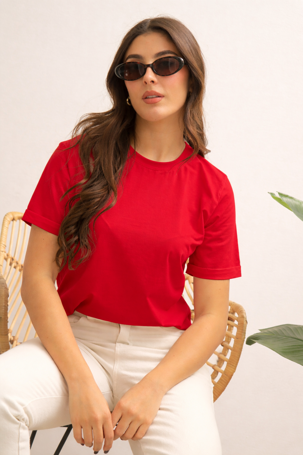 Camiseta Básica Manga Doblada