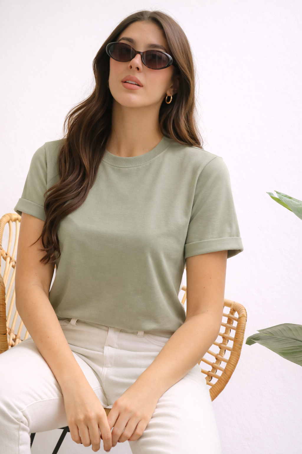 Camiseta Básica Manga Doblada