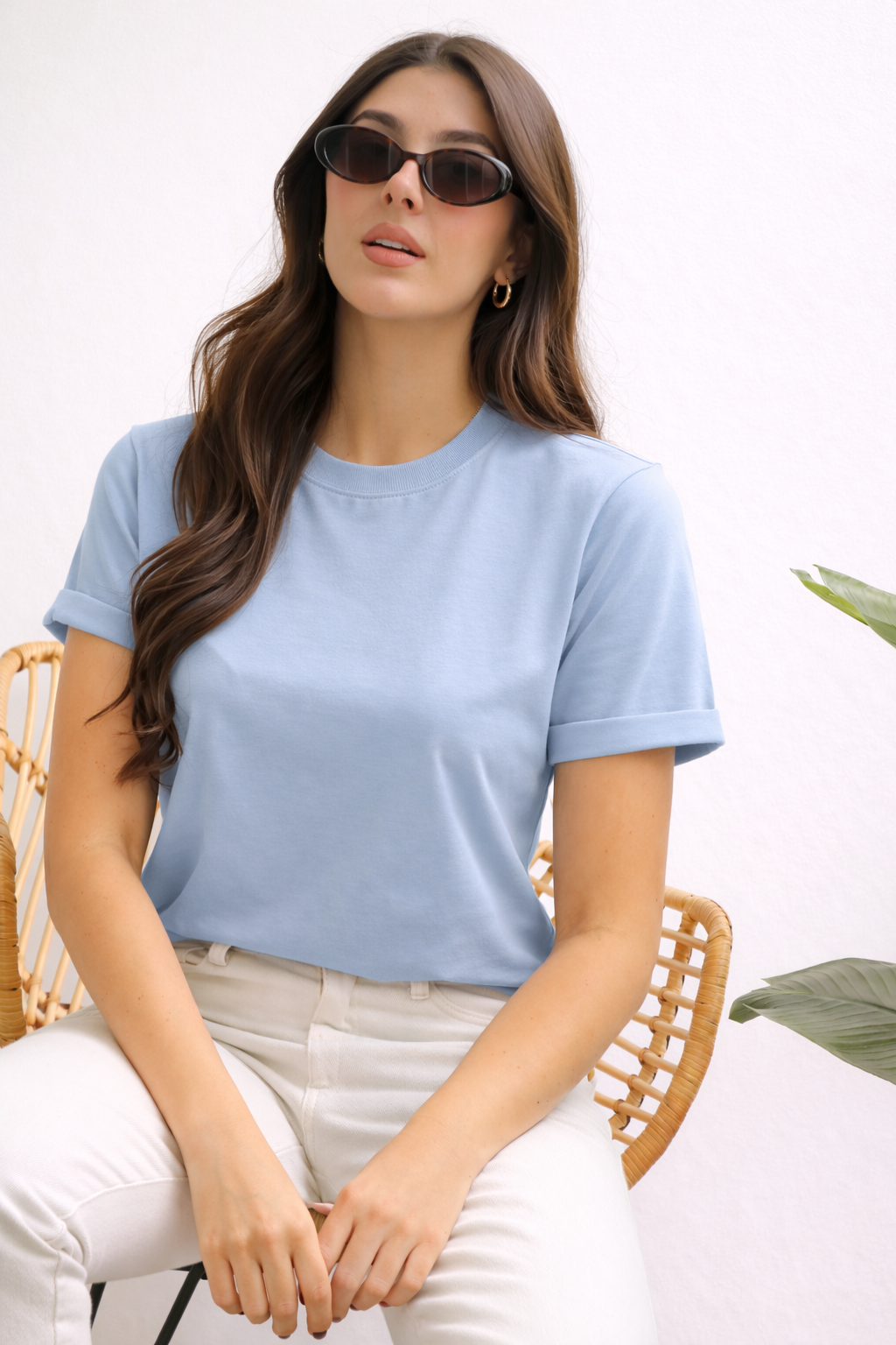 Camiseta Básica Manga Doblada