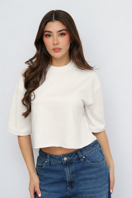 Camiseta Corta Blanco Marfil