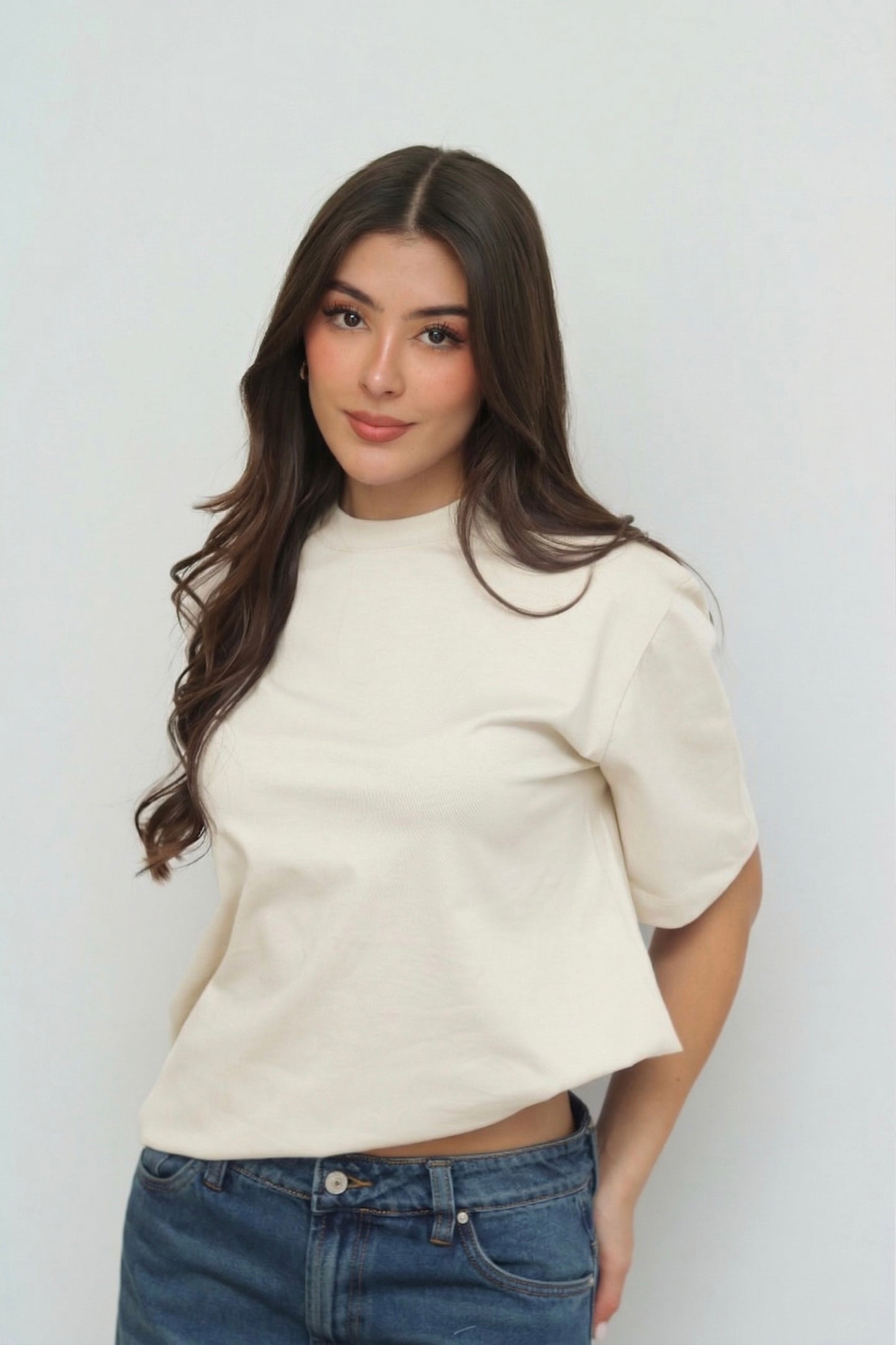 Camiseta Oversized Marfil