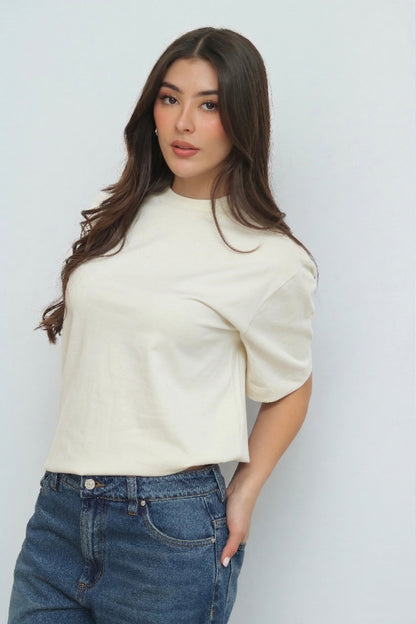 Camiseta Oversized Marfil