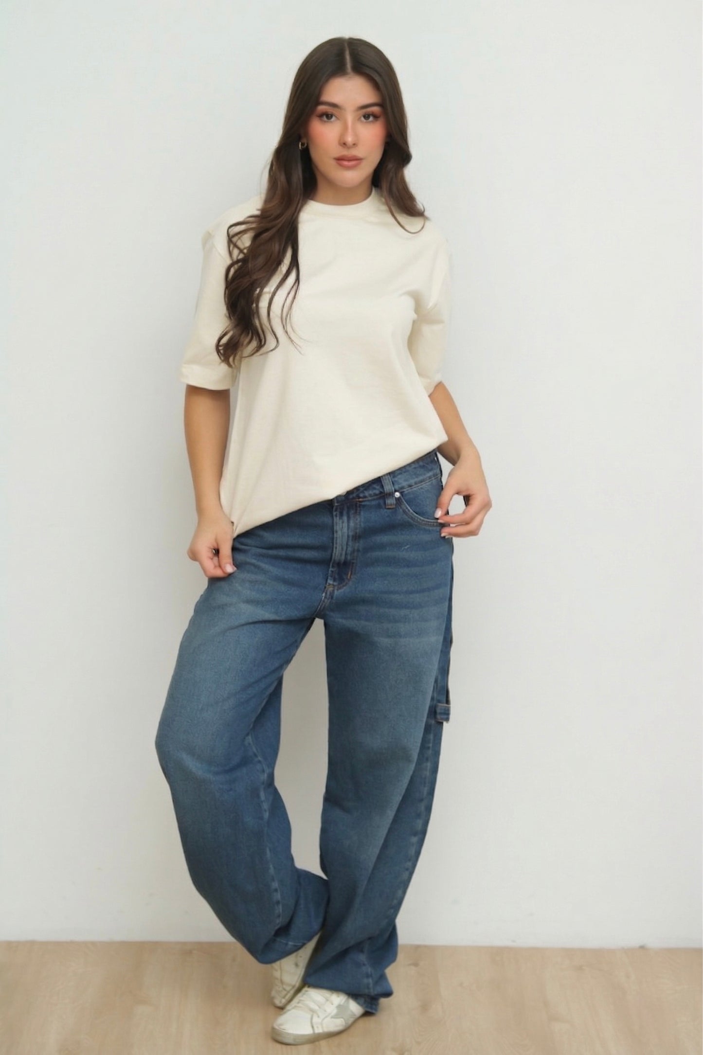 Camiseta Oversized Marfil